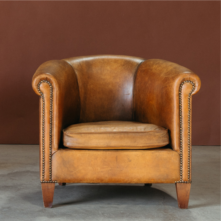 Vintage Leather Armchair Pair