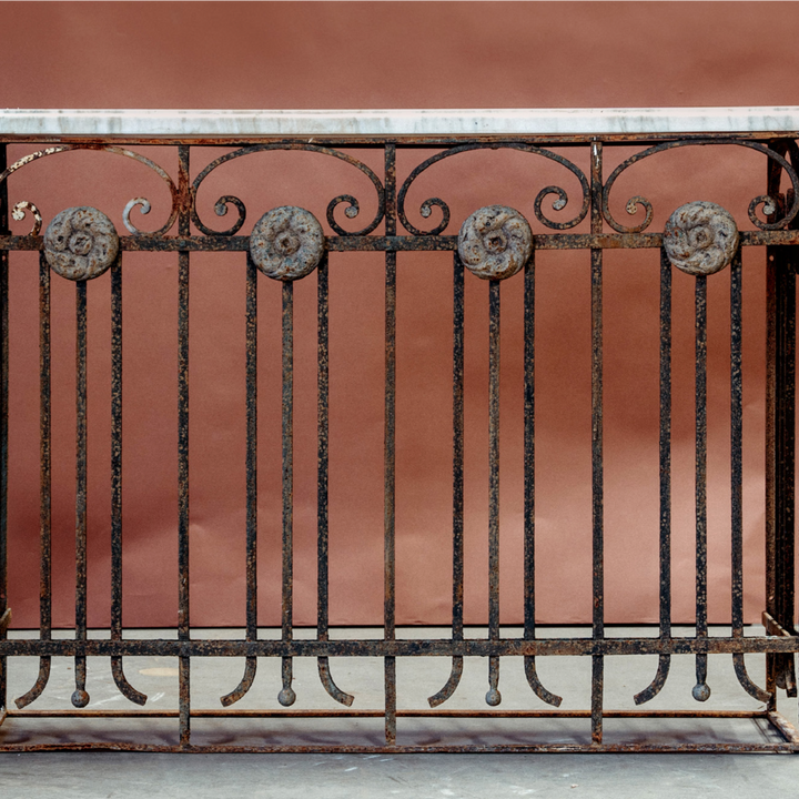 Iron Console w/ Marble Top