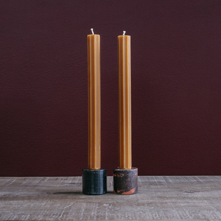 Amber Fluted Church Taper Candles