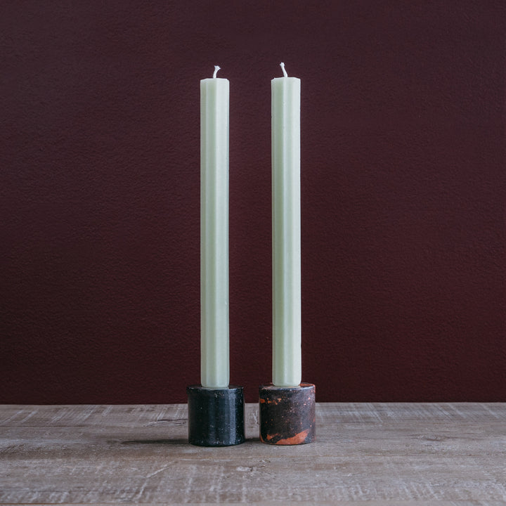 Celadon Fluted Church Taper Candles