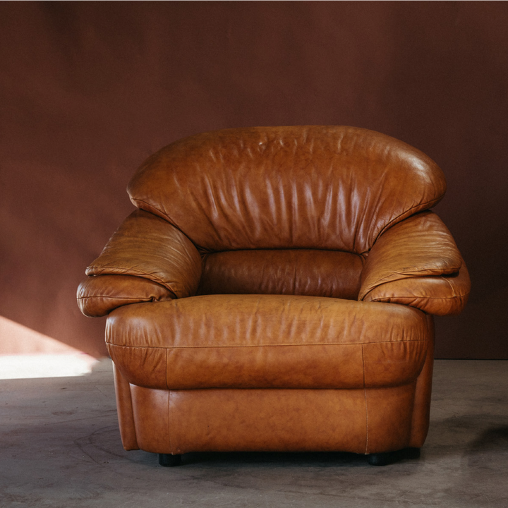 Vintage Leather Armchair Pair